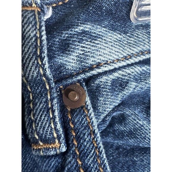 We the Free Twenty Eight Denim Button Fly Jean Shorts Blue Wash Copper Buttons - Picture 4 of 11